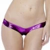BodyShotz Purple Lamé Ruched Micro Booty Shorts