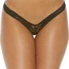 BodyShotz Black Soft Lace Cheeky Thong Panty