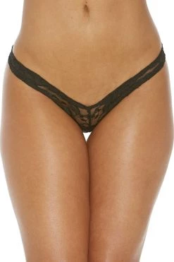 BodyShotz Black Soft Lace Cheeky Thong Panty
