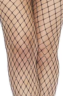 Popsi Diamond Fishnet & Rhinestone Pantyhose