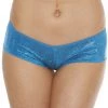 BodyShotz Dancewear Blue Sparkle Scrunch Micro Shorts