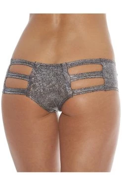 BodyShotz Dancewear Metallic Silver Rave Micro Shorts