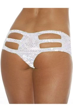 BodyShotz Dancewear Silver Sparkle Rave Micro Shorts