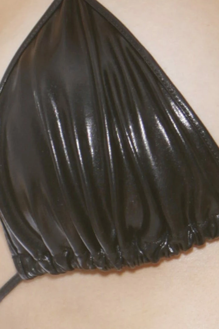 BodyShotz Wet Look Triangle String Bikini Top 4 BodyShotz Wet Look Triangle String Bikini Top