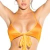 BodyShotz Dancewear Bow Front Top - Neon Orange