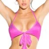 BodyShotz Bow Front Top - Neon Pink Dancewear