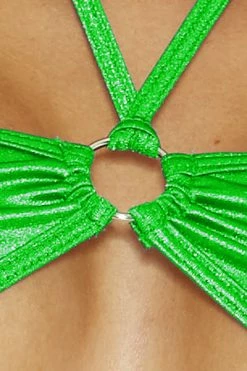 BodyShotz Dancewear Neon Green Bandeau Bikini Top