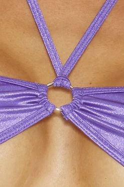 BodyShotz Purple Bandeau Bikini Top Dancewear