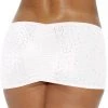 BodyShotz White Rhinestone Scrunch Mini Skirt Rhinestone Lingerie
