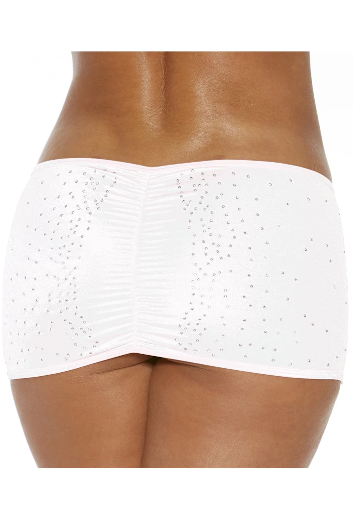 BodyShotz White Rhinestone Scrunch Mini Skirt Rhinestone Lingerie 3 BodyShotz White Rhinestone Scrunch Mini Skirt Rhinestone Lingerie
