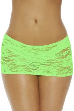 BodyShotz Money Maker Neon Green Stretch Lace Mini Skirt