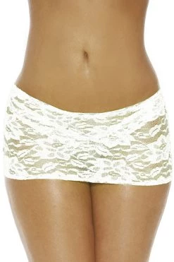 BodyShotz Lingerie White Money Maker Stretch Lace Mini Skirt