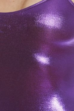 BodyShotz Lamé Metallic Purple Mini Dress Dancewear