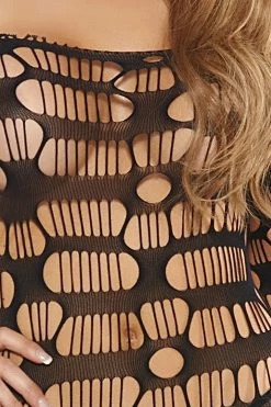 Popsi 3PC Laser Cut Bodystocking Dress 8 Popsi 3PC Laser Cut Bodystocking Dress