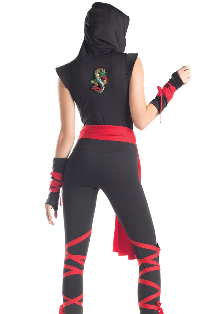 Be Wicked Women's Red Belt Ninja Costume Costumes 4 Be Wicked Women's Red Belt Ninja Costume Costumes
