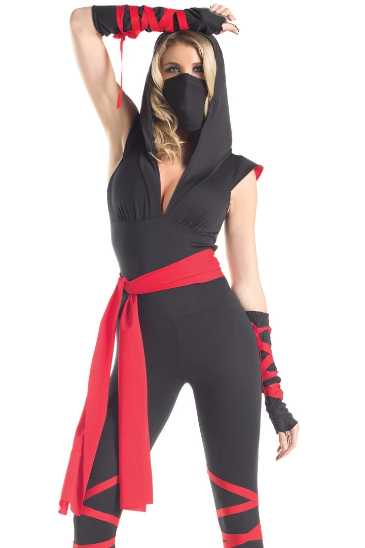 Be Wicked Women's Red Belt Ninja Costume Costumes 3 Be Wicked Women's Red Belt Ninja Costume Costumes