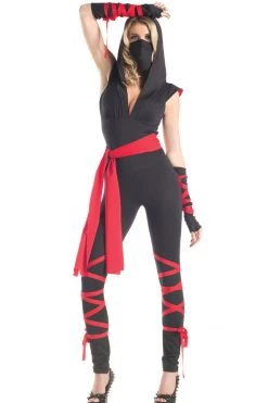 Be Wicked Women's Red Belt Ninja Costume Costumes 8 Be Wicked Women's Red Belt Ninja Costume Costumes