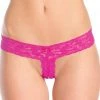 Be Wicked Lingerie Hot Pink Crotchless Lace Thong
