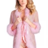 Be Wicked Pink Marabou Feather Short Lingerie Robe 1 Be Wicked Pink Marabou Feather Short Lingerie Robe