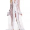 Be Wicked White Marabou Feather Lingerie Robe
