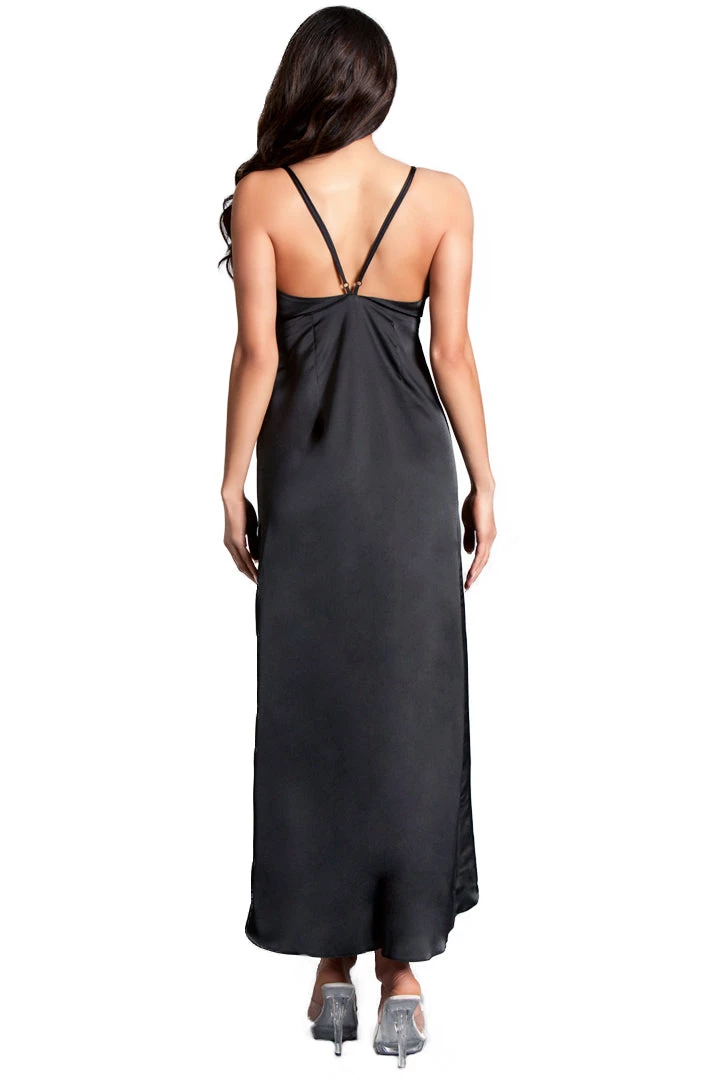Be Wicked Black Flutter High Slit Maxi Dress 4 Be Wicked Black Flutter High Slit Maxi Dress