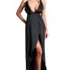 Be Wicked Black Flutter High Slit Maxi Dress 2 Be Wicked Black Flutter High Slit Maxi Dress