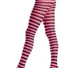 Be Wicked Glow In The Dark & Neon Black & Neon Pink Striped Tights