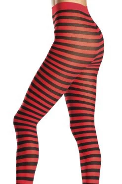 Be Wicked Black & Red Striped Tights