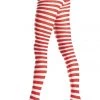 Be Wicked Hosiery Red & White Striped Tights