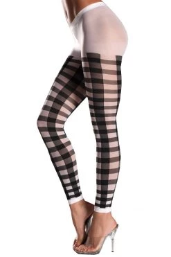 Be Wicked Hosiery Black Lattice Footless Pantyhose