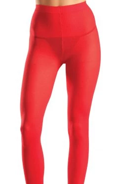 Be Wicked Red Opaque Nylon Tights Hosiery