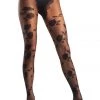 Be Wicked Elegant Rose Pattern Opaque Pantyhose 1 Be Wicked Elegant Rose Pattern Opaque Pantyhose