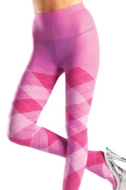 Be Wicked Bubble Gum Pink Argyle Pantyhose