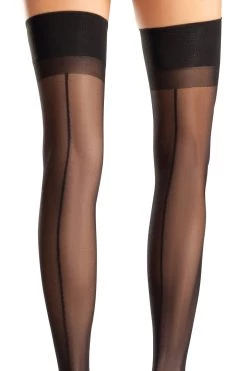 Be Wicked Sultry Black Cuban Heel Thigh Highs