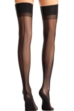 Be Wicked Sultry Black Cuban Heel Thigh Highs