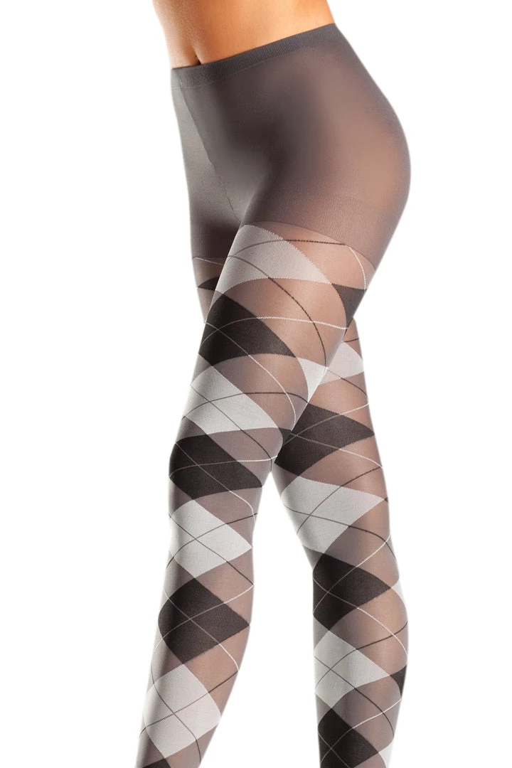 Be Wicked Sheer Grey And Black Argyle Pantyhose 4 Be Wicked Sheer Grey And Black Argyle Pantyhose