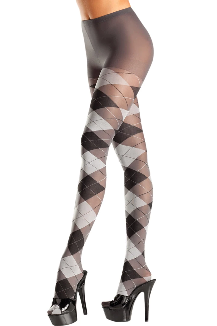 Be Wicked Sheer Grey And Black Argyle Pantyhose 3 Be Wicked Sheer Grey And Black Argyle Pantyhose