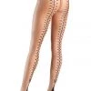Be Wicked Black Cuban Heel Pantyhose With Tattoo Corset Backseams