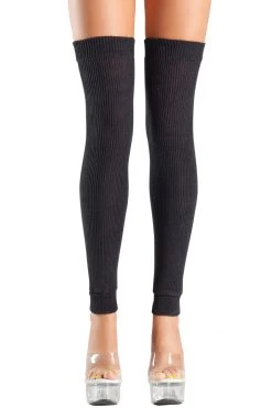 Be Wicked Black Acrylic Thigh High Leg Warmers
