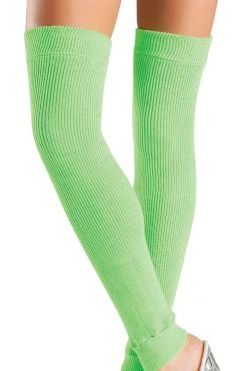 Be Wicked Glow In The Dark & Neon Neon Green Acrylic Thigh High Leg Warmers