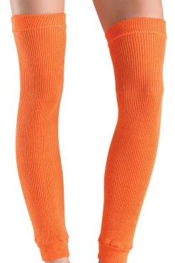 Be Wicked Orange Acrylic Thigh High Leg Warmers Hosiery