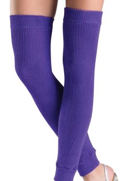 Be Wicked Purple Acrylic Thigh High Leg Warmers Hosiery