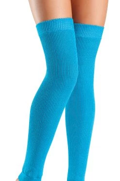 Be Wicked Turquoise Acrylic Thigh High Leg Warmers