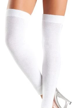 Be Wicked Hosiery White Acrylic Thigh High Leg Warmers