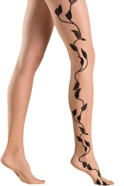 Be Wicked Hosiery Greek Goddess Vine Pattern Pantyhose