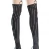 Be Wicked Gangster Garter Pinstripe Thigh Highs Hosiery