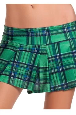 Be Wicked School Girl Outfits Green Plaid School Girl Skirt