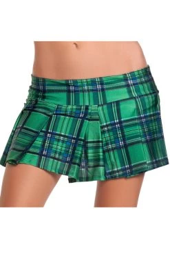 Be Wicked School Girl Outfits Green Plaid School Girl Skirt