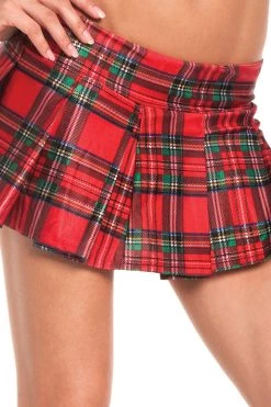 Be Wicked Red Plaid School Girl Skirt