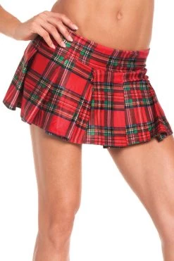 Be Wicked Red Plaid School Girl Skirt